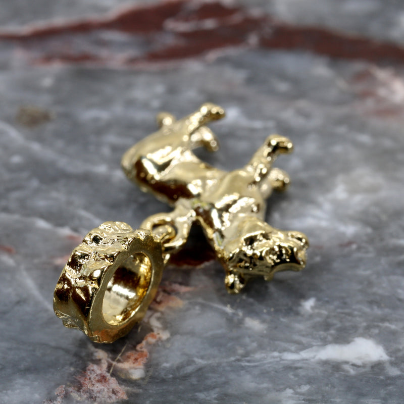 Gold Lioness slide bracelet charm in 14kt Gold Vermeil
