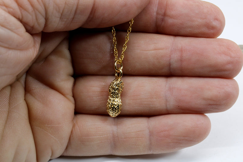 Whole Gold Peanut Necklace in Medium Size made in 14kt Gold Vermeil
