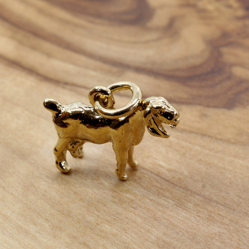 Gold Nubian Dairy Goat Charm 14kt Gold Vermeil 3D Goat