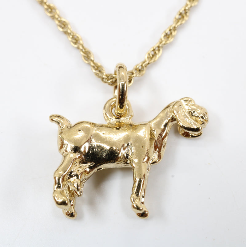 Gold Nubian Dairy Goat Necklace with 14kt gold vermeil 3D Goat