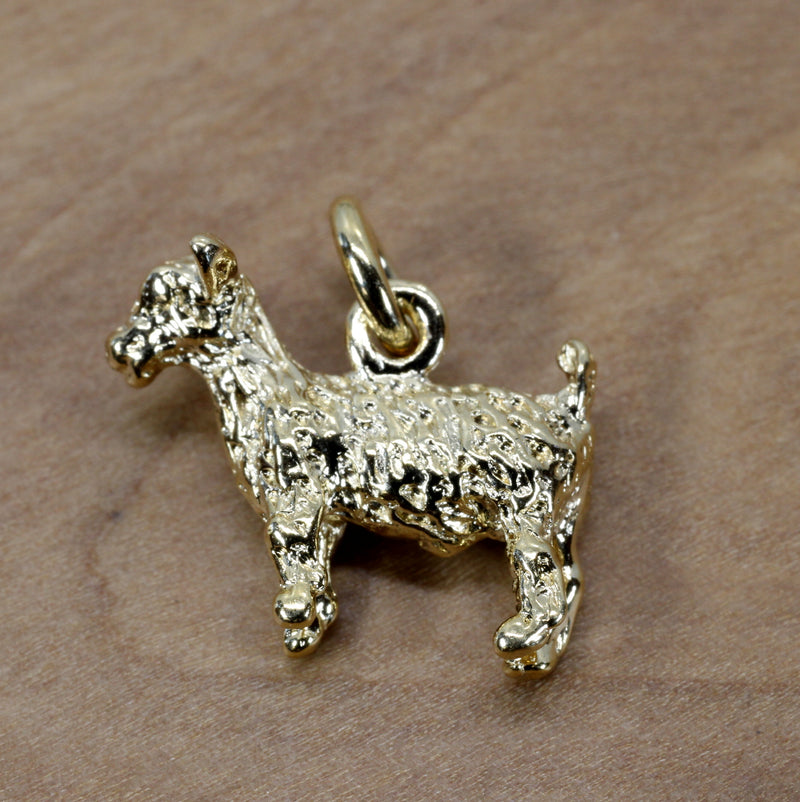 Small Gold Pygmy Goat Charm in four Styles with a 14kt Gold Vermeil Goat