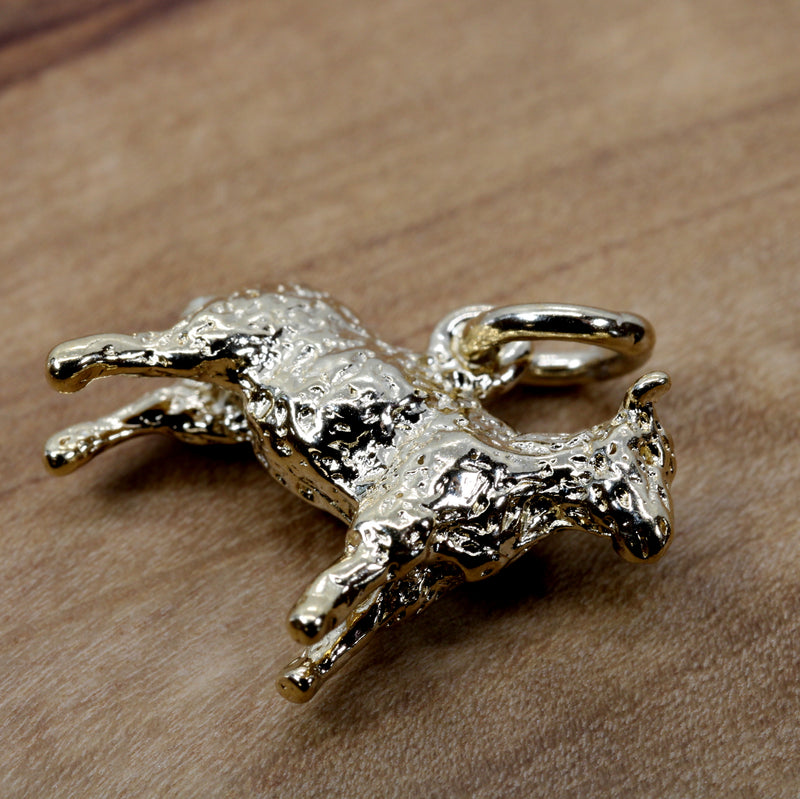 Gold Sheep Charm made in 14kt Gold Vermeil for Her Bracelet