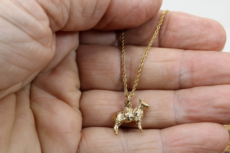 Gold Sheep Necklace made in 14kt Gold Vermeil For Farmgirl