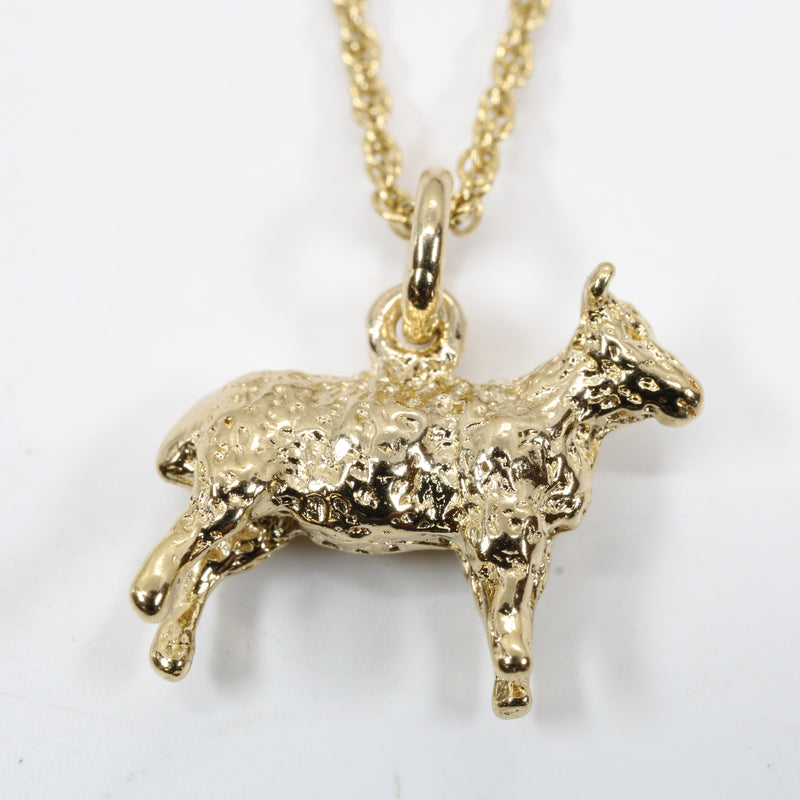 Gold Sheep Necklace made in 14kt Gold Vermeil For Farmgirl