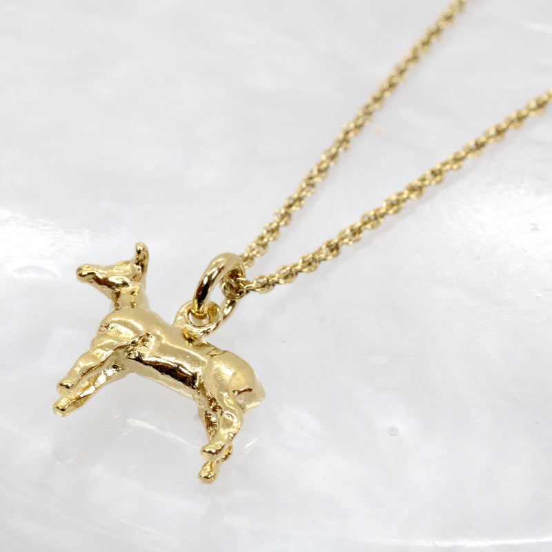 Show Lamb Necklace For Her made in 14kt gold Vermeil
