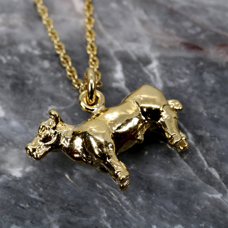 Gold Show Steer Necklace for Her made in 14kt Gold Vermeil