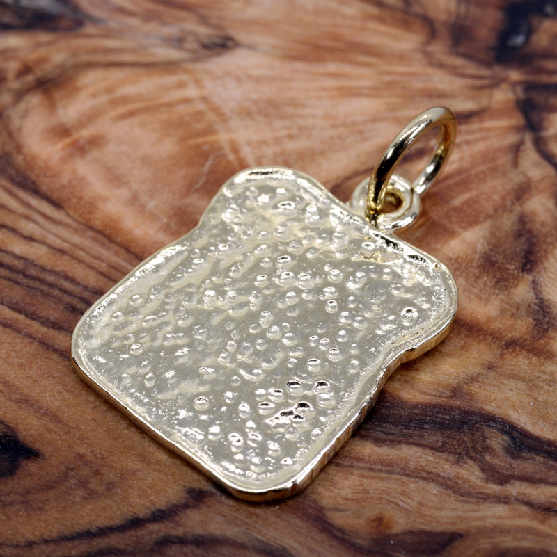 Slice of Bread Necklace or Charm in Silver or Gold Vermeil