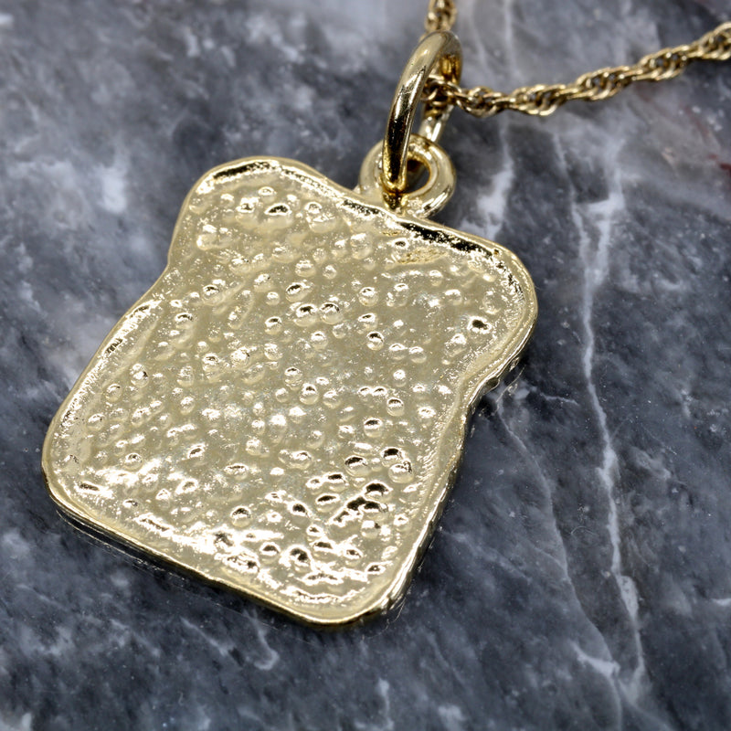 Slice of Bread Necklace or Charm in Silver or Gold Vermeil