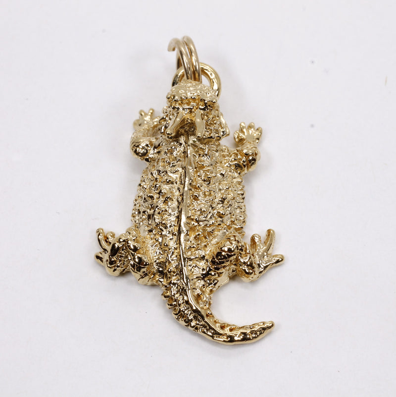 Gold Horned Toad Frog Charm made in 14kt Gold Vermeil