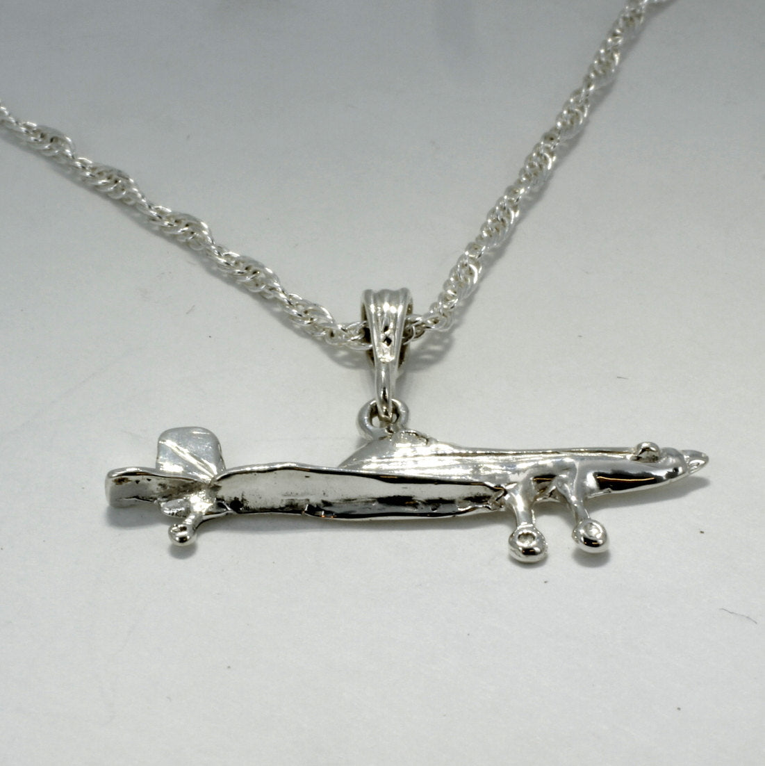 Small Airplane Air Tractor Necklace in 14kt Gold | AgriJewelry