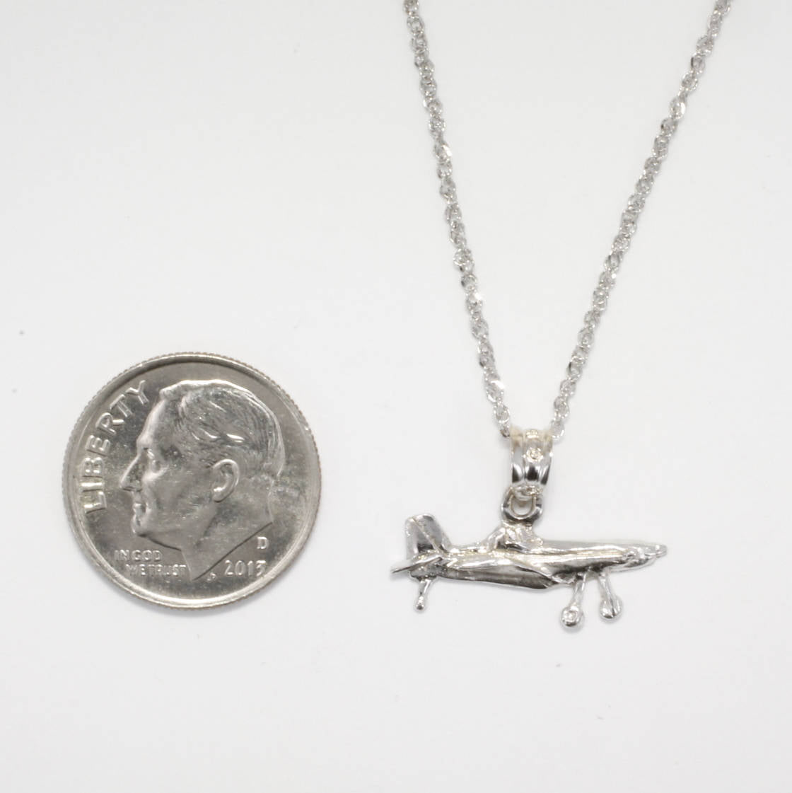 Small Airplane Air Tractor Necklace