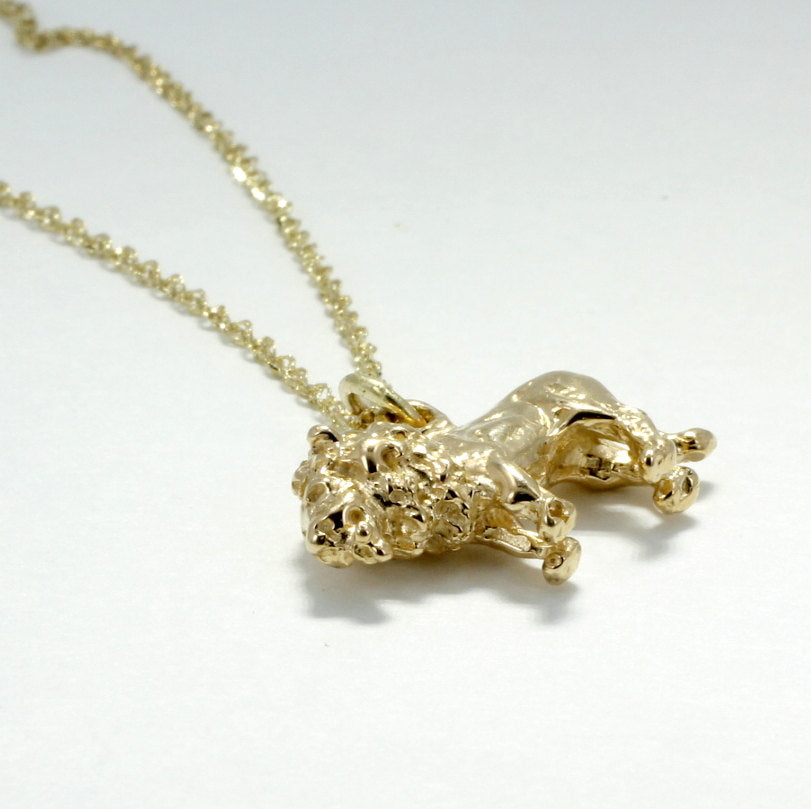 Lion Jewelry Design of a 14kt gold Full body lion necklace for her