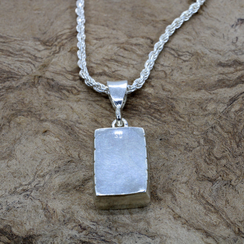 Large Cotton Bale Necklace in 925 Sterling Silver with lint for man or woman