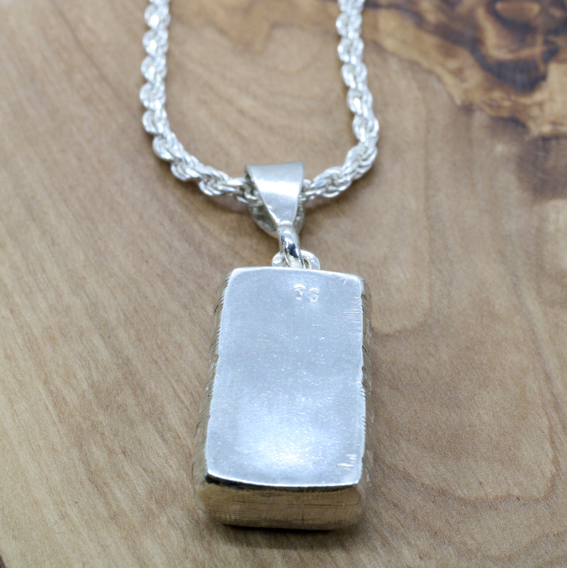 Large Engravable Cotton Bale Necklace in 925 Sterling Silver for man or woman