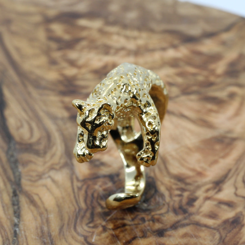 Gold Leopard Wrap Ring made in 14kt gold vermeil for her