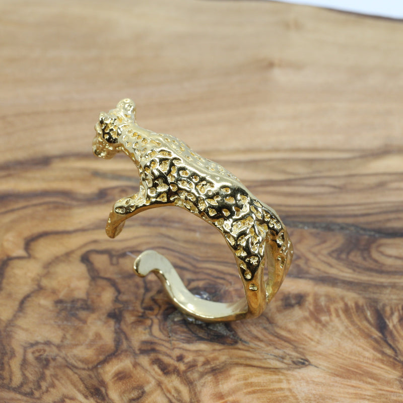 Gold Leopard Wrap Ring made in 14kt gold vermeil for her