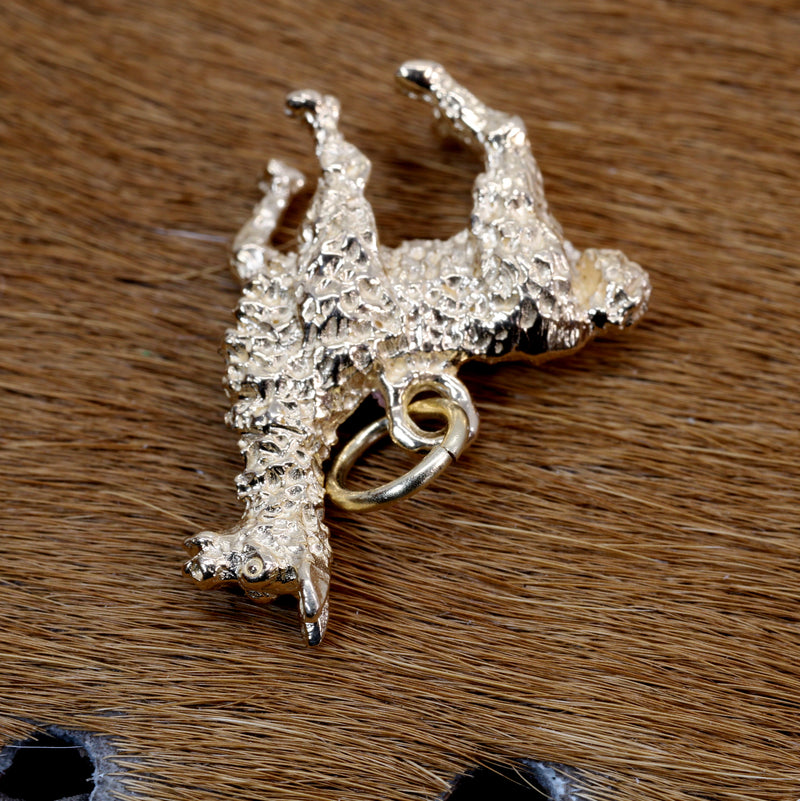 Larger Gold Alpaca Charm made in solid 14kt Yellow Gold for Alpaca Lover