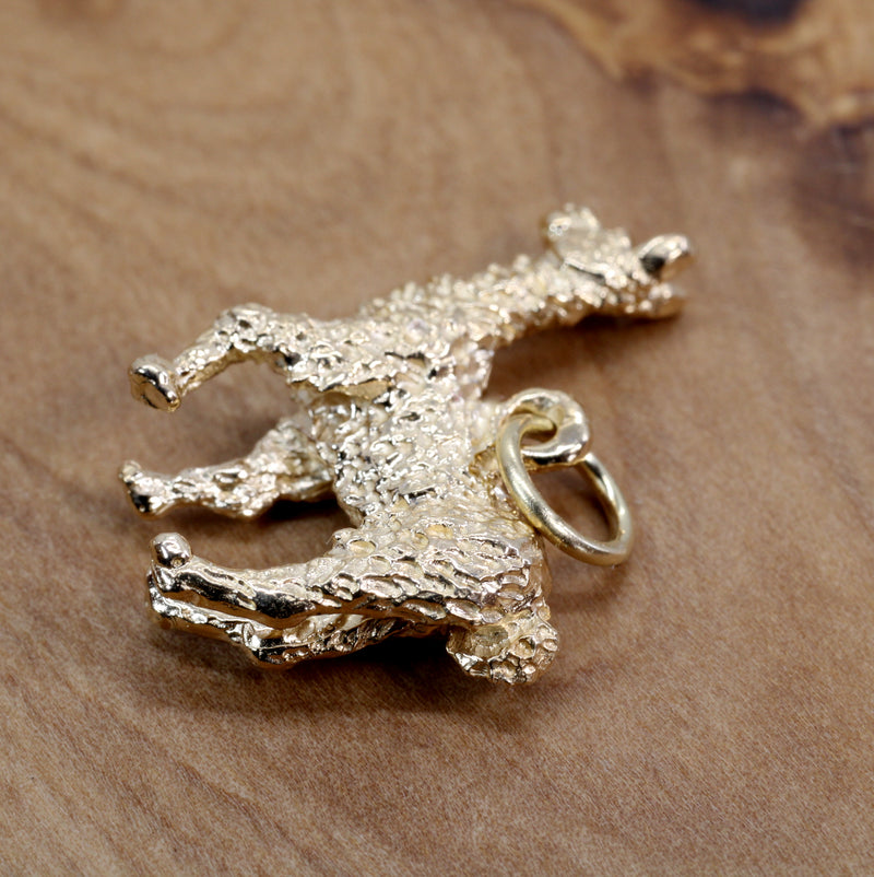 Larger Gold Llama Charm for her with a solid 14kt yellow gold 3-D Llama
