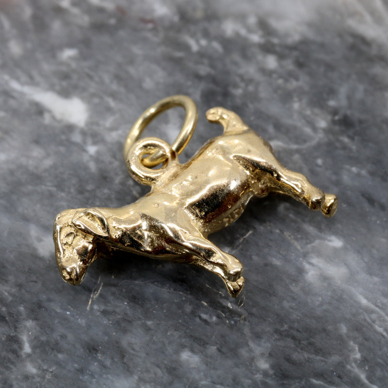 Gold Goat Without Horns Charm with a Solid 14kt Yellow Gold 3-D Boer Goat