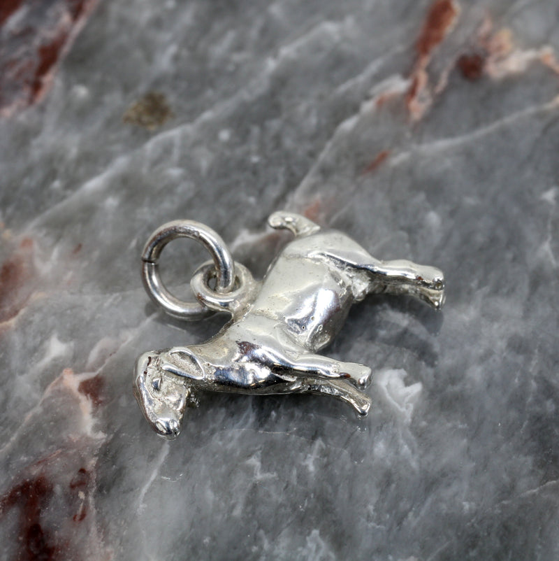 Silver Boer Goat Charm without horns for Bracelet made in 925 Sterling Silver