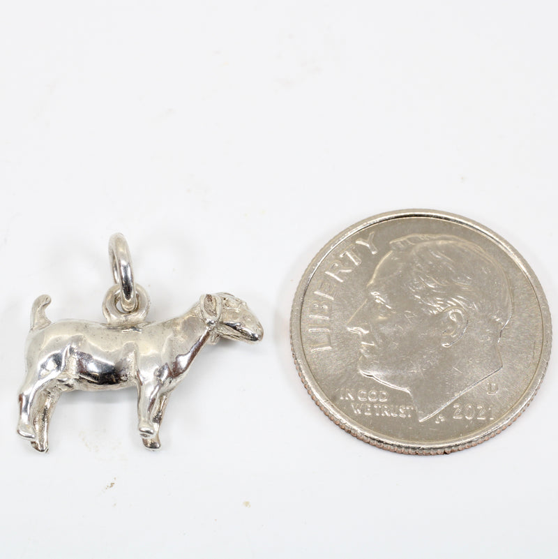 Silver Boer Goat Charm without horns for Bracelet made in 925 Sterling Silver
