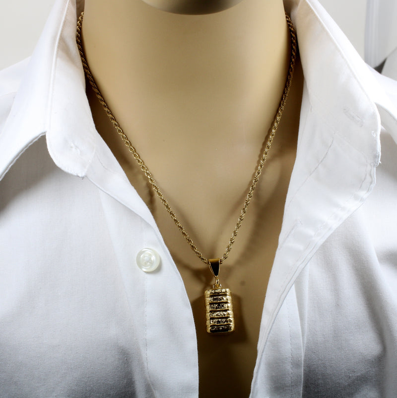 Large Cotton Bale Necklace in 14kt Gold Vermeil for man or woman