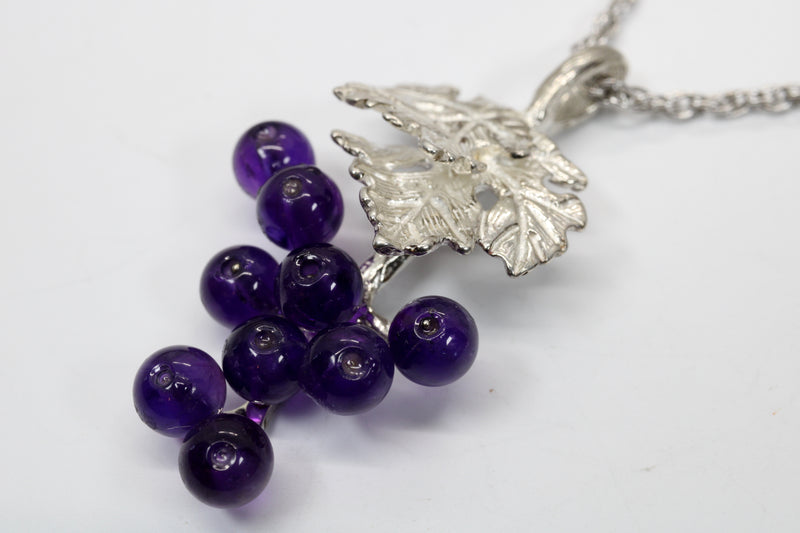 Medium Amethyst Grape Cluster Necklace made in Sterling Silver