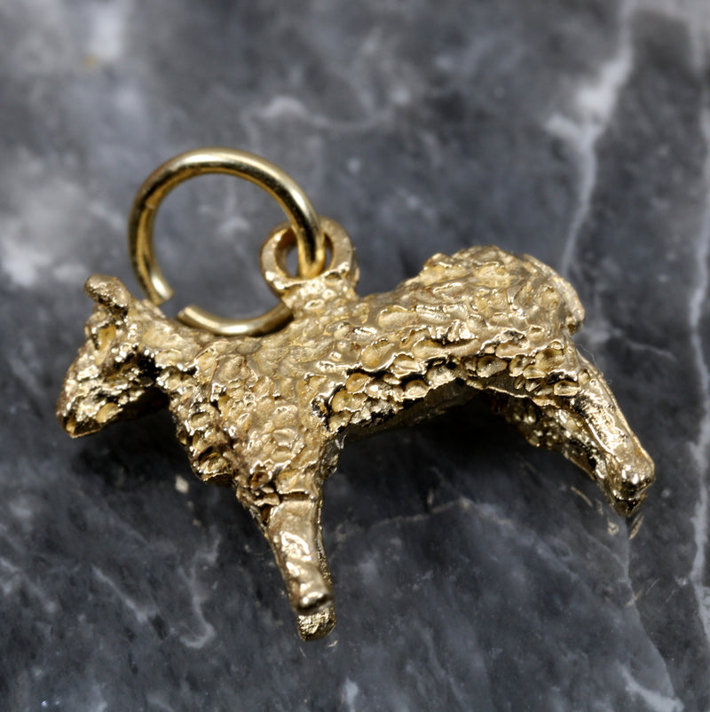 Gold Sheep Charm made in Solid 14kt Gold for Her Bracelet