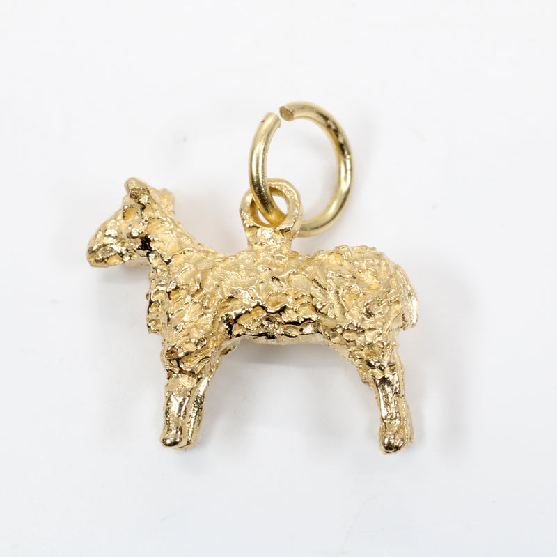 Gold Sheep Charm made in Solid 14kt Gold for Her Bracelet