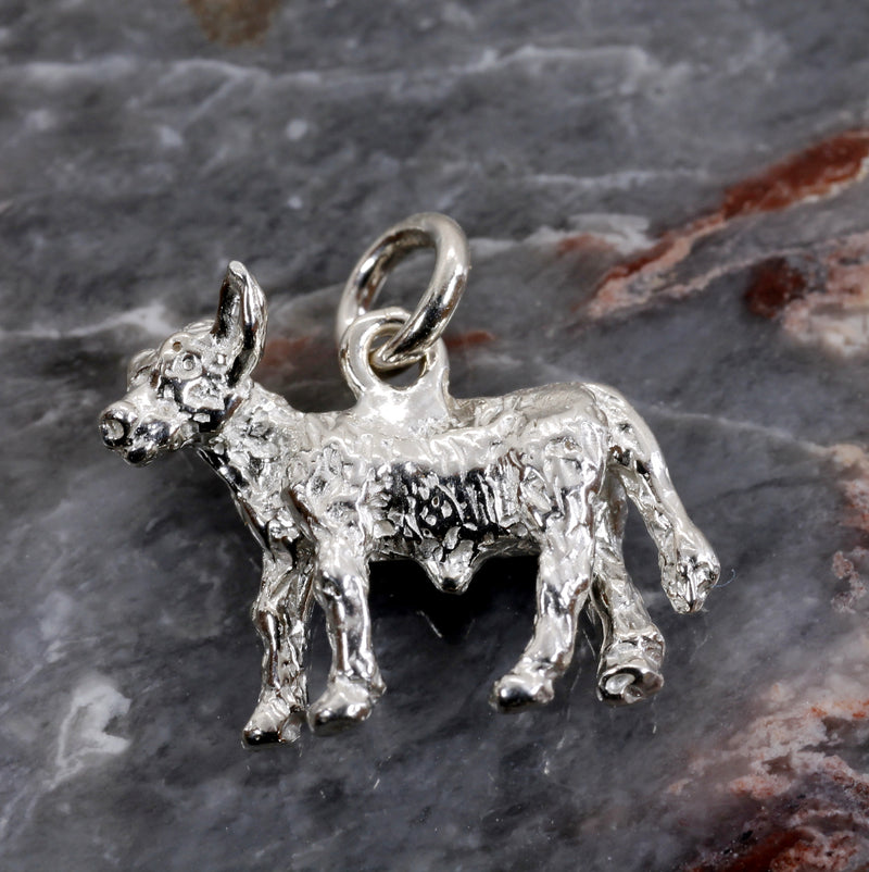 Silver Calf Charm made in solid 925 Sterling Silver