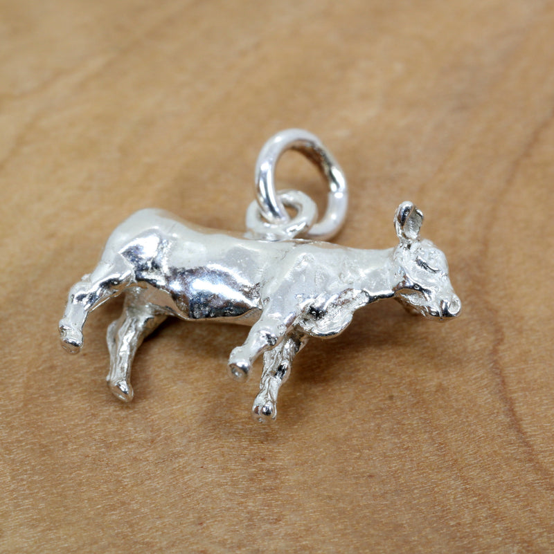 Silver Heifer Charm made in 925 Sterling Silver