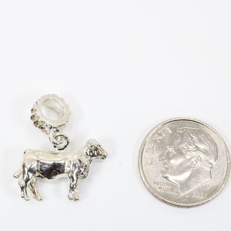 Show Heifer Slide Charm in 925 Sterling Silver for her slide bracelet