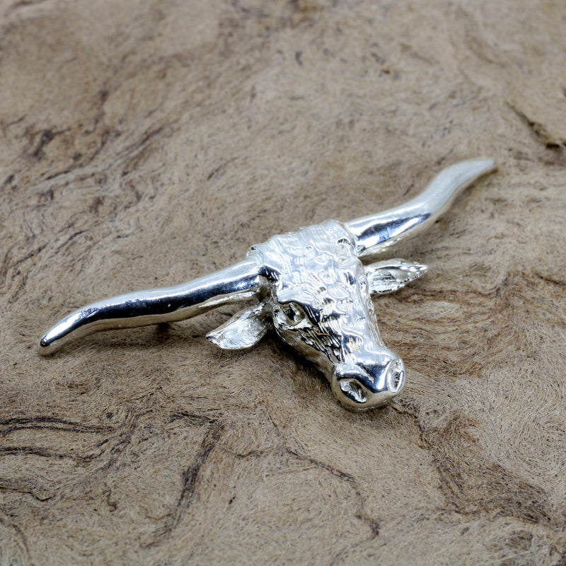 Texas Longhorn Hat Pin For Him with 925 Sterling Silver Longhorn