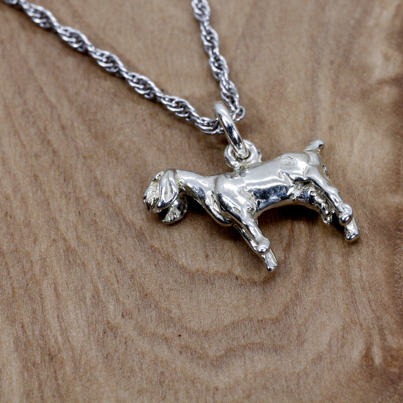 Silver Nubian Dairy Goat Necklace with solid 925 Sterling Silver 3D Goat