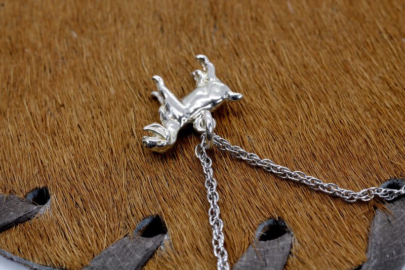 Silver Nubian Dairy Goat Necklace with solid 925 Sterling Silver 3D Goat