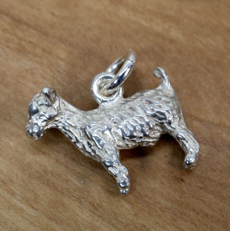 Small Silver Pygmy Goat Charm in four Styles made in  925 Sterling Silver