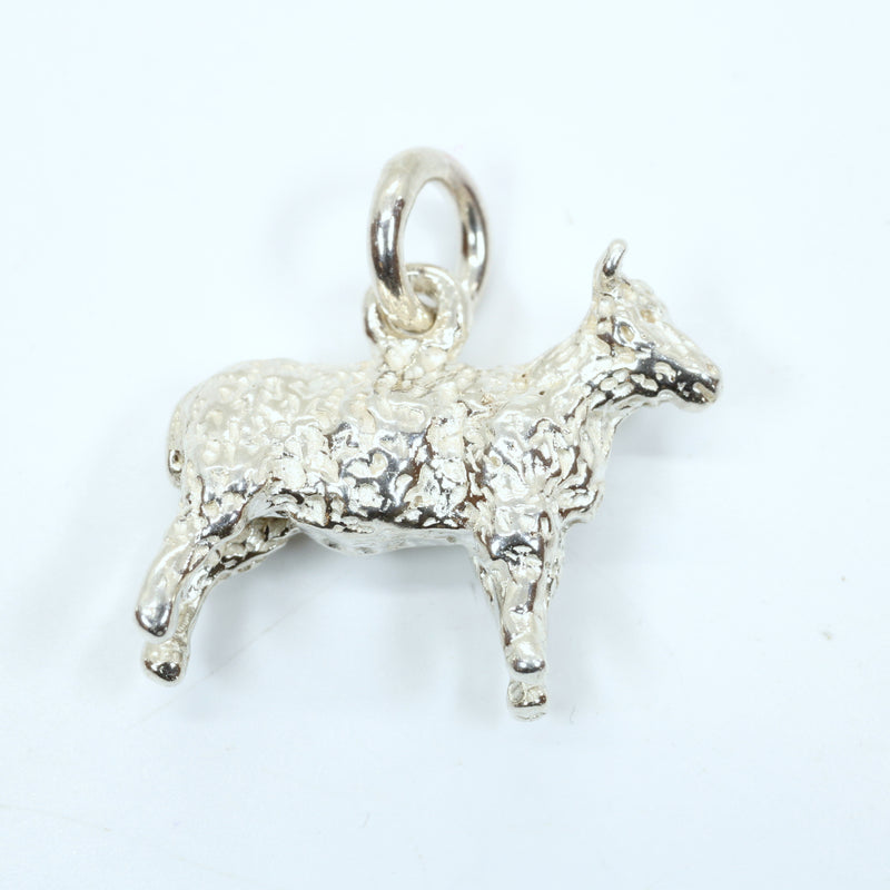 Silver Sheep Charm made in Solid 925 Sterling Silver