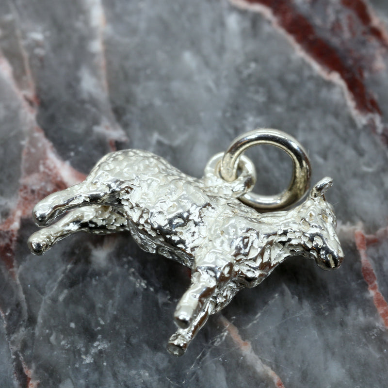 Silver Sheep Charm made in Solid 925 Sterling Silver