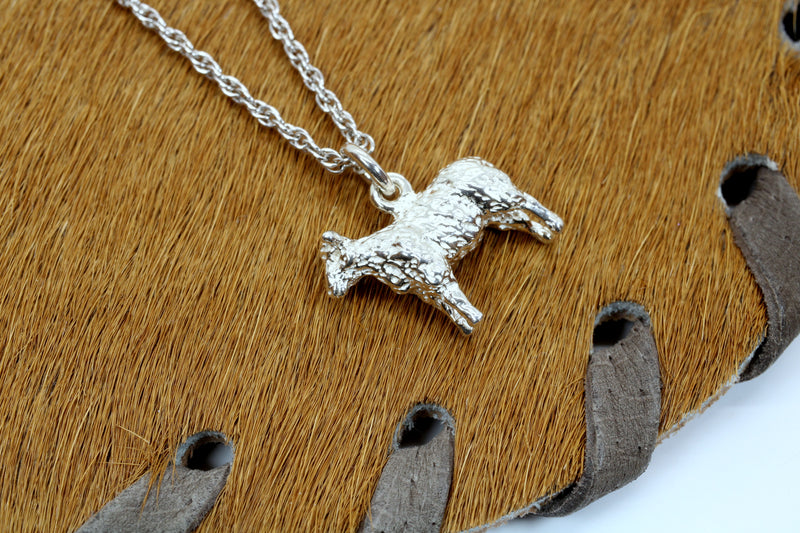 Silver Sheep Necklace made in Solid 925 Sterling Silver