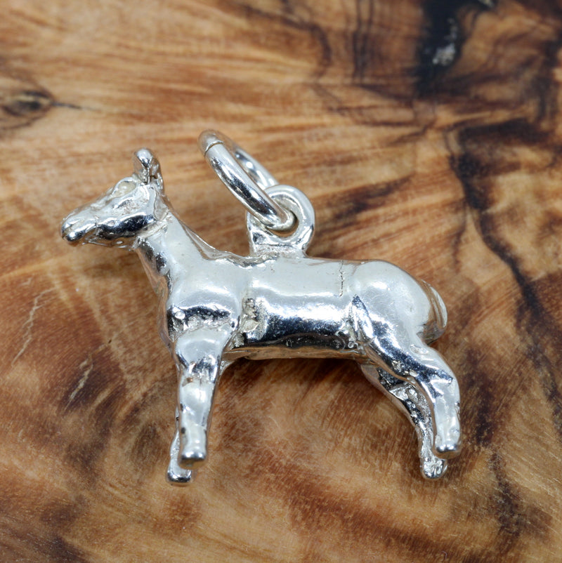 Silver Lamb Charm with 925 Sterling Silver Show Lamb