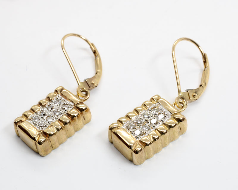 Diamond Cotton Bale Dangle Earrings in 14kt Yellow Gold