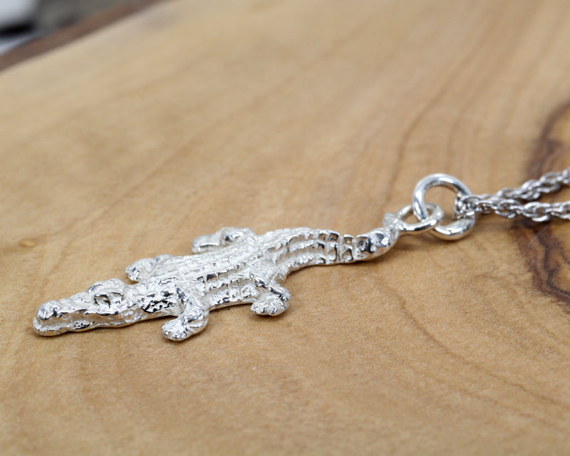 Small Alligator Necklace For her in Real Solid 925 Sterling Silver